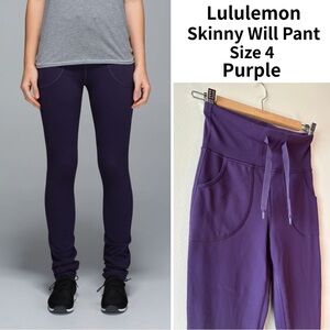Sz4 Lululemon Skinny Will Pants Purple